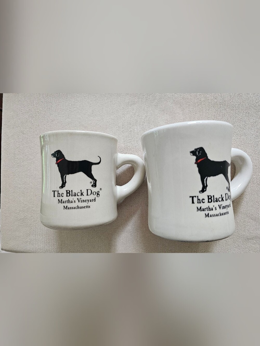 Two Black Dog Martha's Vineyard Classic 10 Oz Diner Mugs - Good Condition